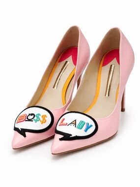 Sophia Webster “Boss Lady” Pink Leather Pointed Toe Heels Size 37